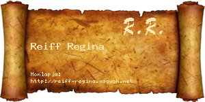 Reiff Regina névjegykártya